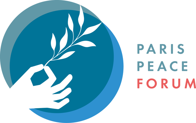 Logo de Paris Peace Forum, medio que publicó a Karen Bruges